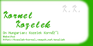 kornel kozelek business card